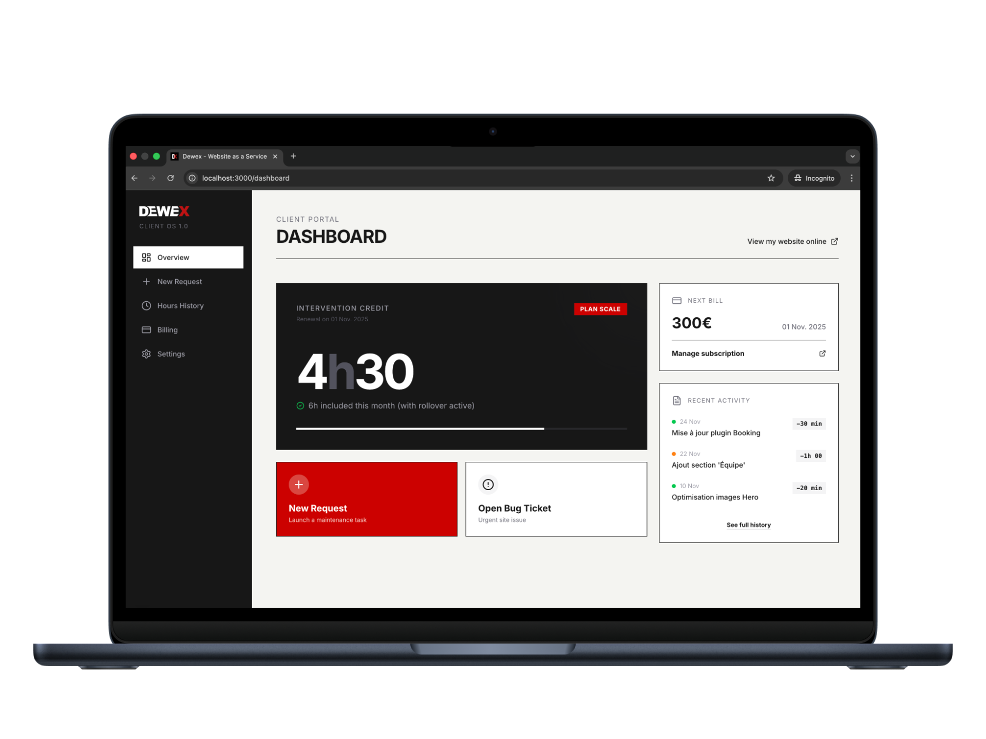 Dewex Dashboard
